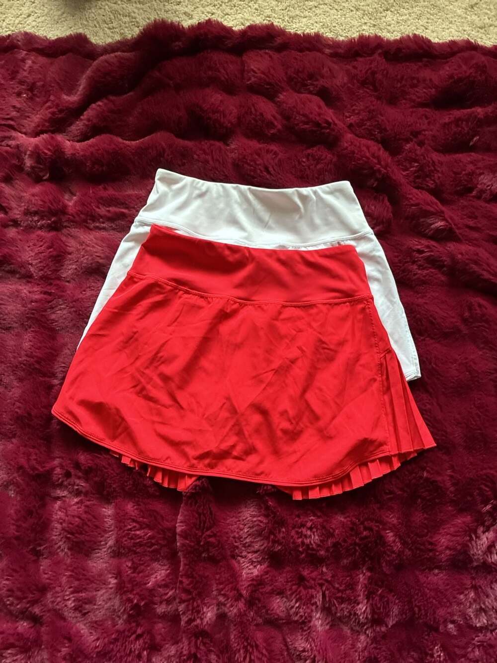 Baleaf Pleated Skorts Tennis Golf Skirts Bundle of 2 White/Red A553